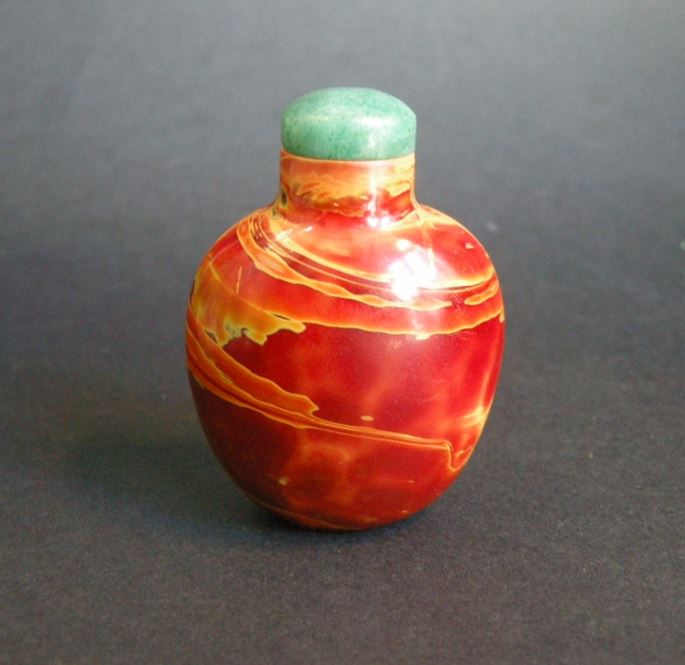 Nice snuff bottle glass imitating the realgar stone | MasterArt